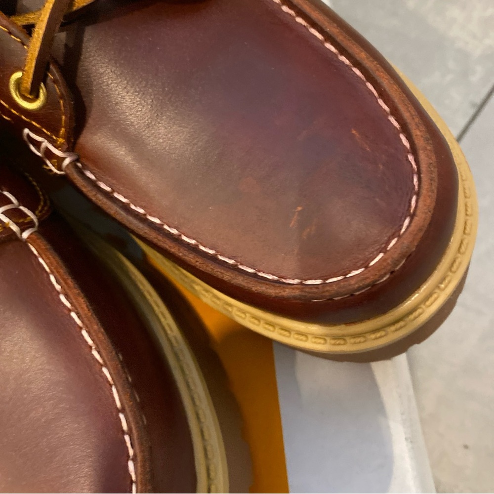 Timberland Burgundy Brown Chunky Lug Sole Boat Shoes - Picture 3 of 7